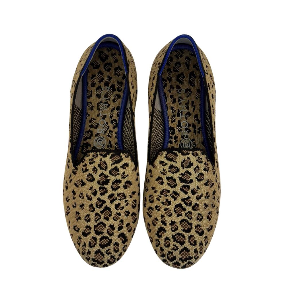Rothy's The Loafer Fabric Knit Slip-On Flats Shoes in Leopard Cheetah Animal 9.5